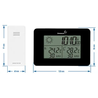 RCC-Wetterstation – elektronisch, kabellos, mit beleuchtetem Sensor, schwarz – photo 12
