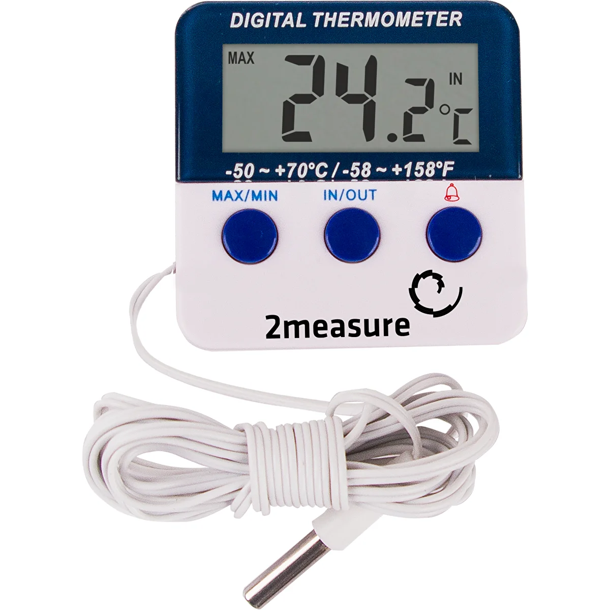 Wetterstation – elektronisch, mit Fühler, weiß