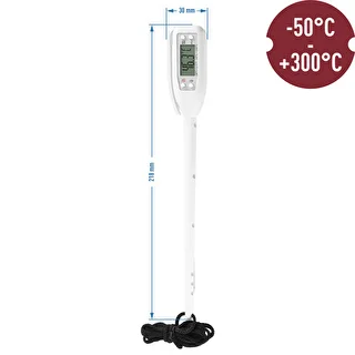 Elektronisches Küchenthermometer (-50 °C bis +300 °C) mit Etui, weiß – photo 2