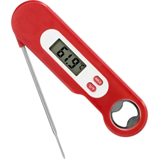 Elektronisches Küchenthermometer mit klappbarer Sonde (-50/+300℃), rot