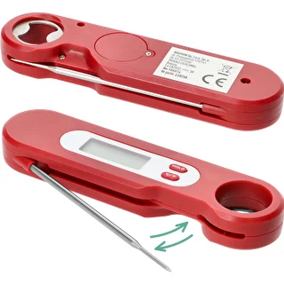 Elektronisches Küchenthermometer mit klappbarer Sonde (-50/+300℃), rot – photo 4