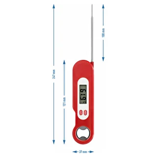 Elektronisches Küchenthermometer mit klappbarer Sonde (-50/+300℃), rot – photo 5