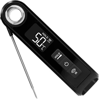 Kompaktes Infrarot-Küchenthermometer mit klappbarer Einstechsonde