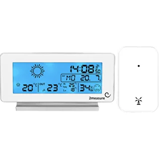 Wetterstation RCC, DCF – elektronisch, kabellos, mit beleuchtetem Sensor, weiß