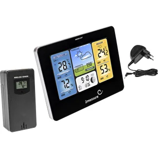 RCC-Wetterstation – elektronisch, mit Hintergrundbeleuchtung, kabellos, mit Sensor, schwarz