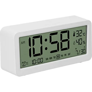 Elektronische Wetterstation Soens – weiß, mit Uhr und Kalender