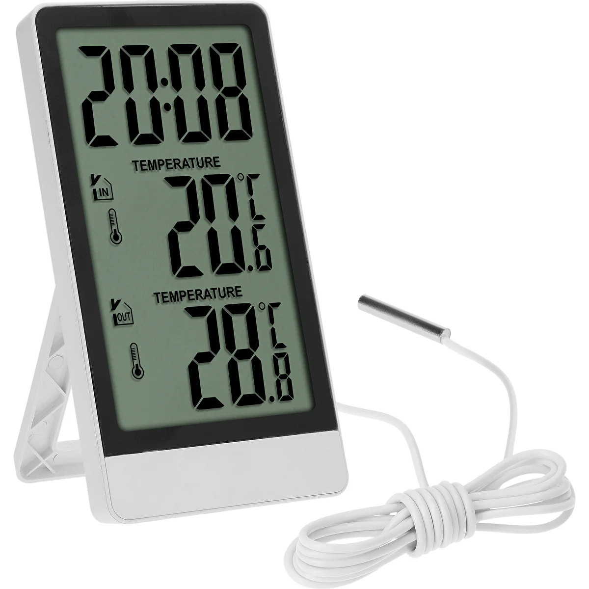 Elektronisches Thermometer von Soens – mit Kabelsonde, weiß