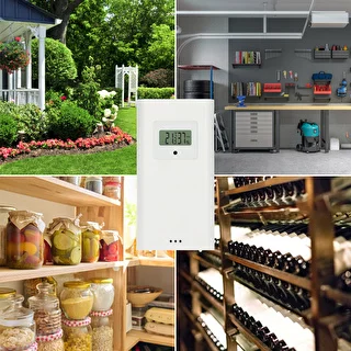 Wetterstation (RCC, DCF) – elektronisch, kabellos, mit Hintergrundbeleuchtung, Sensor, weiß – photo 12