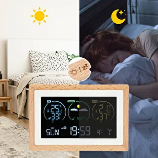 Wetterstation (RCC, DCF) – elektronisch, kabellos, mit Hintergrundbeleuchtung, Sensor, weiß – photo 13