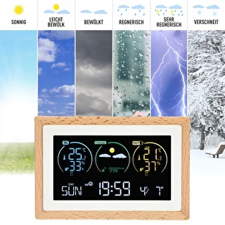 Wetterstation (RCC, DCF) – elektronisch, kabellos, mit Hintergrundbeleuchtung, Sensor, weiß – photo 10