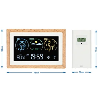 Wetterstation (RCC, DCF) – elektronisch, kabellos, mit Hintergrundbeleuchtung, Sensor, weiß – photo 14