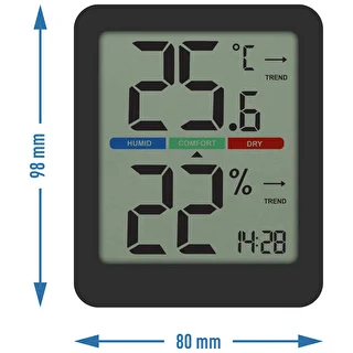 Elektronisches Raumthermometer, schwarz – photo 9