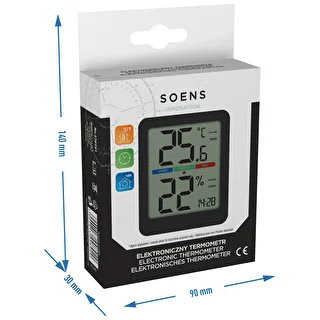 Elektronisches Raumthermometer, schwarz – photo 10