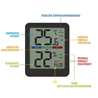 Elektronisches Raumthermometer, schwarz – photo 13