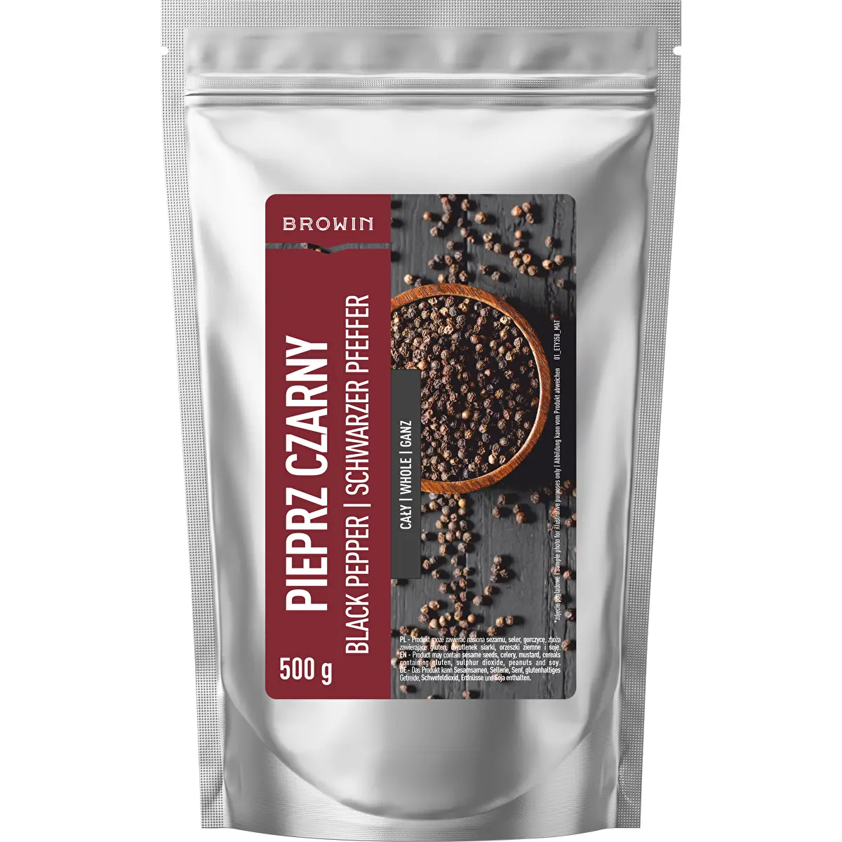 Schwarzer Pfeffer, ganze Körner, 500 g