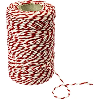 Metzgerschnur rot-weiß, Baumwolle (bis 240°C) 55 m