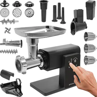 Multifunktionaler Fleischwolf – mit Touch-Bedienfeld, Schneideaufsatz und Passieraufsatz, 2000 W – photo 1