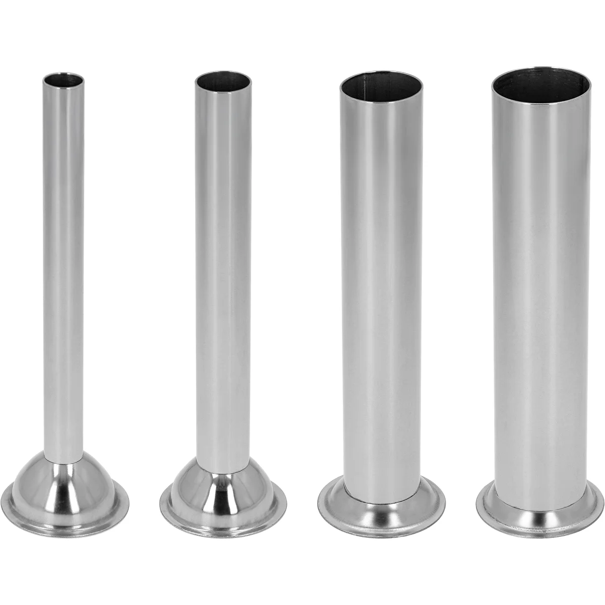 Set aus Edelstahl-Fülltüllen für vertikale Browin-Wurstfüller, 3, 5, 7 L, 4 Stück