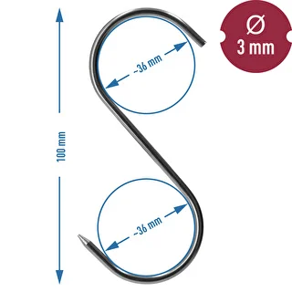 Räucherhaken – S-förmig, spitz geschliffen, 3 mm x 100 mm, 5 St. – photo 6