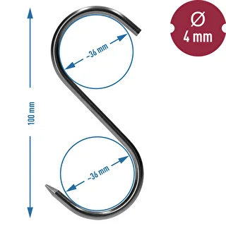 Räucherhaken – S-Form, geschärft, 4 mm x 100 mm, 5 Stück – photo 6