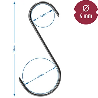 Räucherhaken – S, 45° angeschliffen, 4 mm x 150 mm, 5 Stück – photo 7