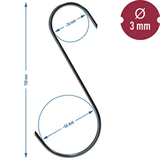 Räucherhaken – S-Form, 45° geschnitten, 3 mm x 150 mm, 5 Stück – photo 7