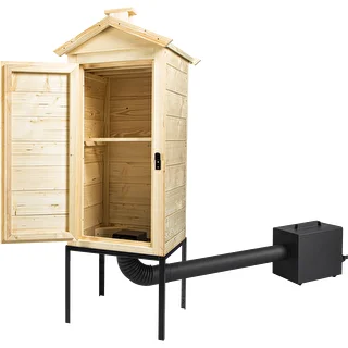 Räucherschrank aus Holz, 100 cm, mit Feuerstelle – photo 3