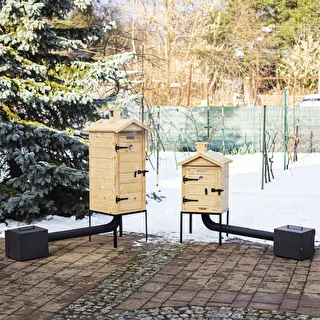 Räucherschrank aus Holz, 100 cm, mit Feuerstelle – photo 13