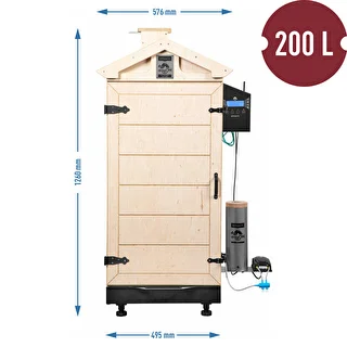 Rahmenloser Räucherschrank dragON PLYWOOD NATURE mit Wi‑Fi-Steuerung, 200 L – photo 8