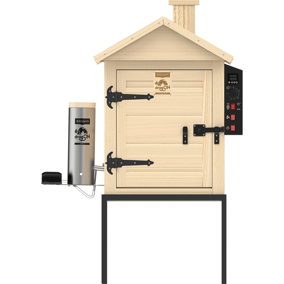 Räucherschrank 115 l dragON Wood 60E aus Holz, mit elektrischem Heizmodul und Steuerung