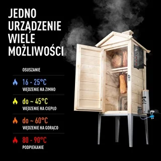 Garten-Räucherschrank aus Holz 200 L – dragON Wood 100E mit elektrischem Heizmodul und Steuerung – photo 4