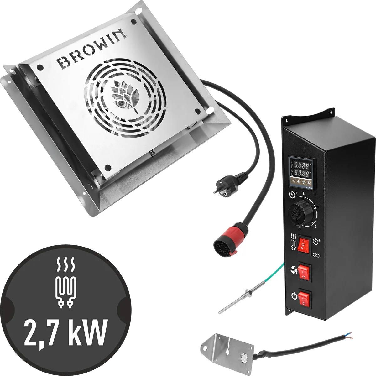 Modul-Set mit Digitalthermostat – dragON 2,7 kW, für Garten-Räucherschränke