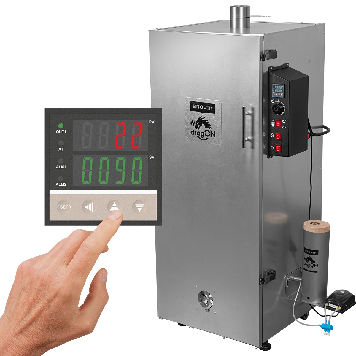 Räucherschrank dragON aus Stahl 220 L – mit digitaler Steuerung