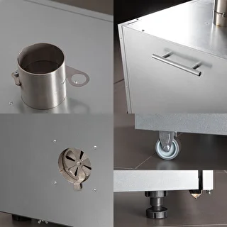 Metall-Räucherkammer 220 L, mit Rollen – photo 3