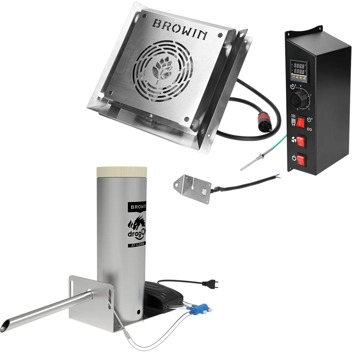 dragON-Set für Räucherkammern – elektrische Module mit digitaler Steuerung und Rauchgenerator JET 1 LONG