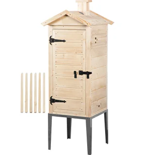 Räucherkammer aus Fichtenholz, 200 L, mit Edelstahl-Untergestell – photo 1