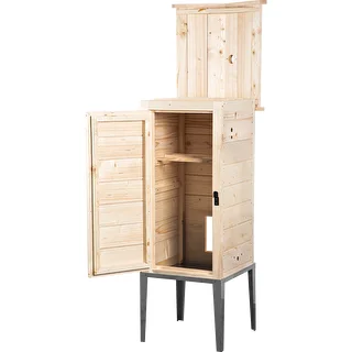 Räucherkammer aus Fichtenholz, 200 L, mit Edelstahl-Untergestell – photo 2