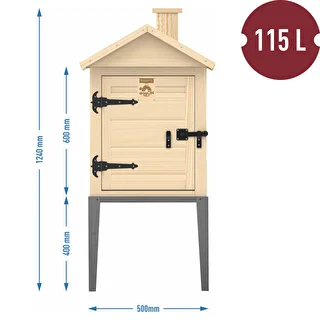 Räucherkammer aus Fichtenholz, 115 L, mit Edelstahl-Untergestell – photo 3