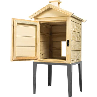 Räucherkammer aus Fichtenholz, 115 L, mit Edelstahl-Untergestell – photo 2