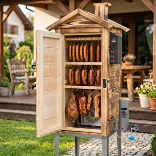 Garten-Räucherofen 200 L dragON Wood 100E - holzbefeuert, mit elektrischem Heizmodul und Steuerung – photo 9