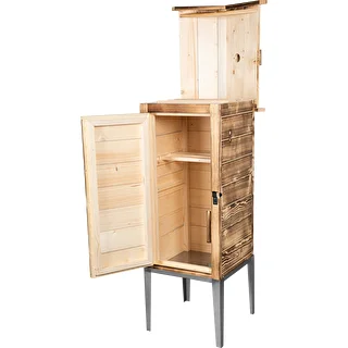 Holzbefeuerte Räucherkammer – aus Fichtenholz, 200 L, mit Edelstahl-Standfuß – photo 3