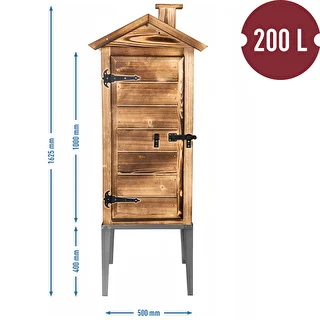 Holzbefeuerte Räucherkammer – aus Fichtenholz, 200 L, mit Edelstahl-Standfuß – photo 5