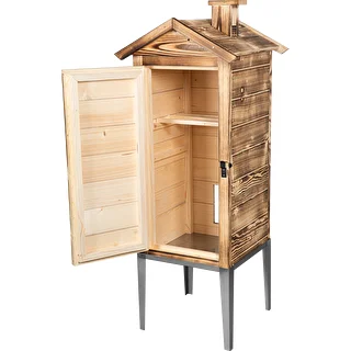 Holzbefeuerte Räucherkammer – aus Fichtenholz, 200 L, mit Edelstahl-Standfuß – photo 2
