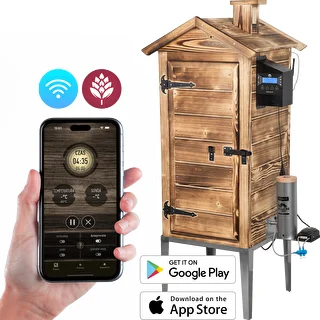 Räucherschrank mit Wi‑Fi, 200 L – dragON WOOD 100IQ mit elektrischem Heizmodul und Steuerung, holzbefeuert