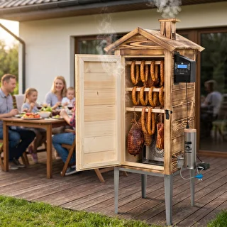 Räucherschrank mit Wi‑Fi, 200 L – dragON WOOD 100IQ mit elektrischem Heizmodul und Steuerung, holzbefeuert – photo 12