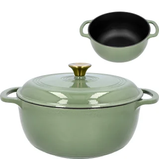 Emaillierter Gusseisentopf - salbeigrün, 5,8 l