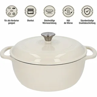 Emaillierter Gusseisentopf – Ecru, 5,8 l – photo 5