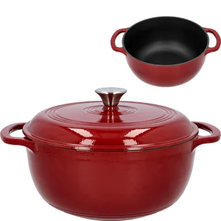 Gusseisentopf emailliert – bordeauxrot, 5,8 l