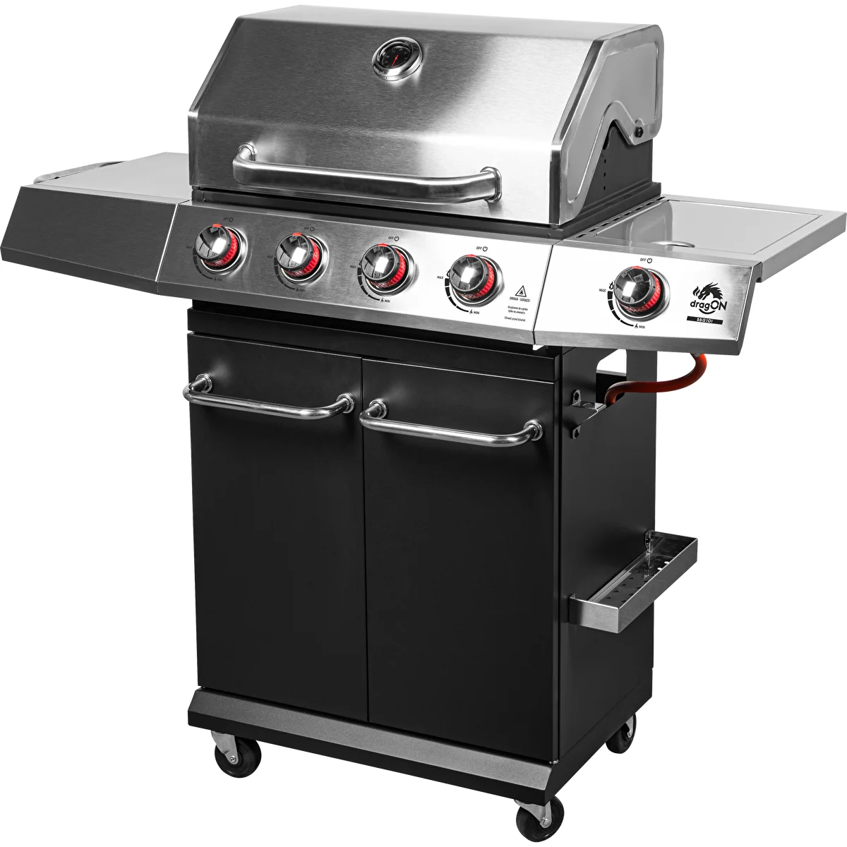Gasgrill dragON BBQ101, 11,7 kW, schwarz-silber