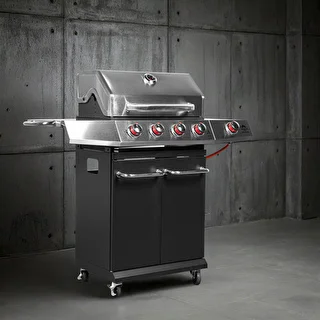 Gasgrill dragON BBQ101, 11,7 kW, schwarz-silber – photo 4